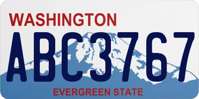 WA license plate ABC3767