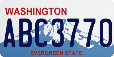 WA license plate ABC3770