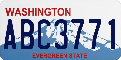 WA license plate ABC3771