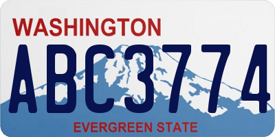 WA license plate ABC3774