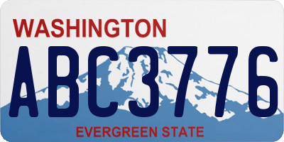 WA license plate ABC3776