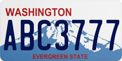 WA license plate ABC3777