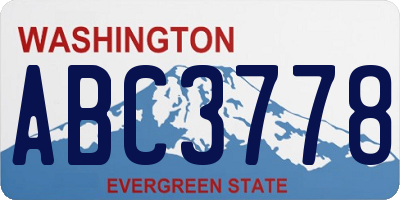 WA license plate ABC3778