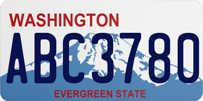 WA license plate ABC3780