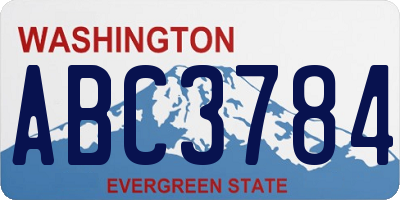 WA license plate ABC3784