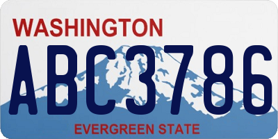 WA license plate ABC3786