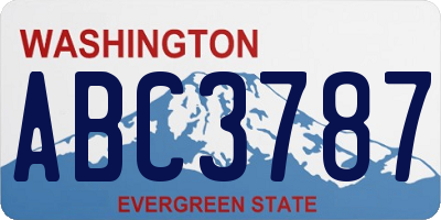 WA license plate ABC3787