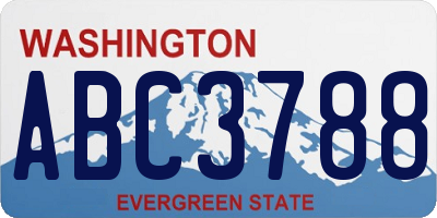 WA license plate ABC3788