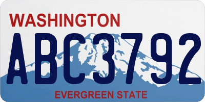 WA license plate ABC3792