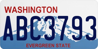 WA license plate ABC3793