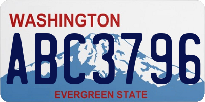 WA license plate ABC3796