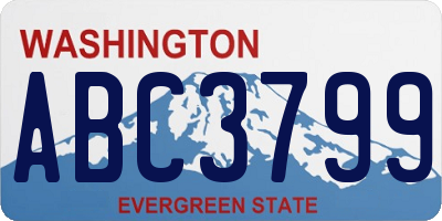 WA license plate ABC3799