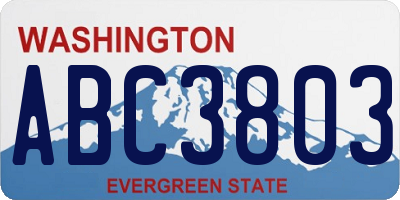 WA license plate ABC3803