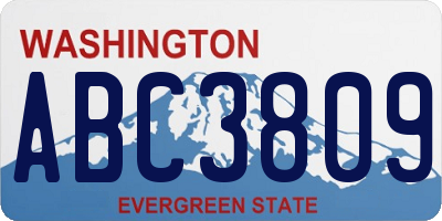 WA license plate ABC3809