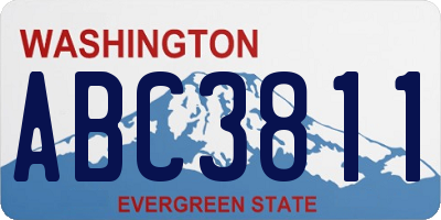 WA license plate ABC3811