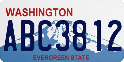 WA license plate ABC3812