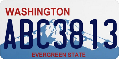 WA license plate ABC3813