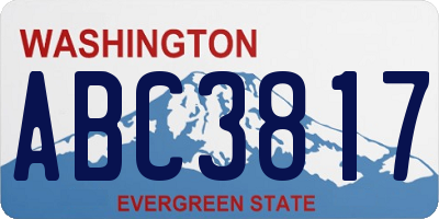 WA license plate ABC3817
