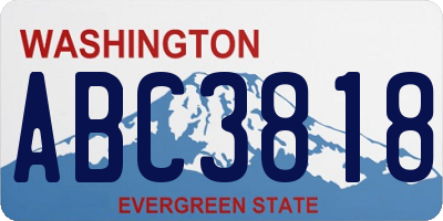 WA license plate ABC3818
