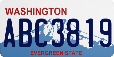 WA license plate ABC3819