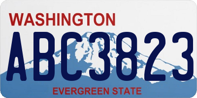 WA license plate ABC3823