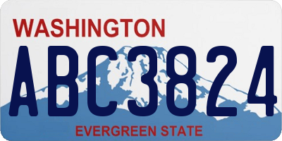 WA license plate ABC3824