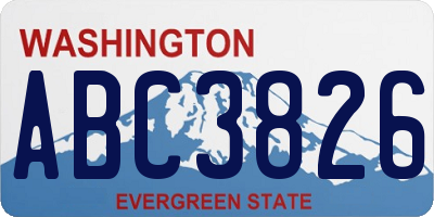 WA license plate ABC3826