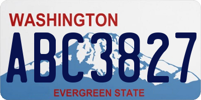 WA license plate ABC3827
