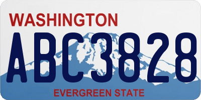 WA license plate ABC3828