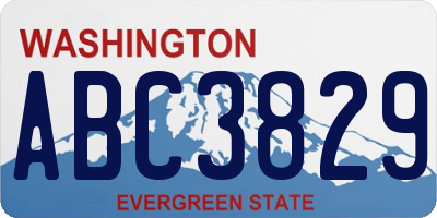 WA license plate ABC3829