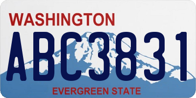 WA license plate ABC3831