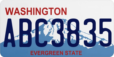 WA license plate ABC3835