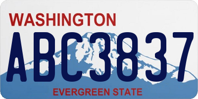 WA license plate ABC3837