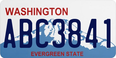 WA license plate ABC3841