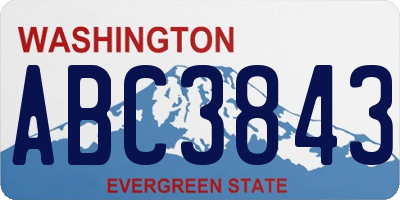 WA license plate ABC3843