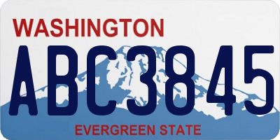 WA license plate ABC3845