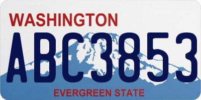 WA license plate ABC3853