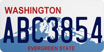 WA license plate ABC3854