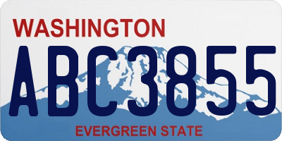WA license plate ABC3855