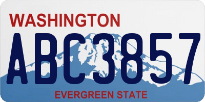 WA license plate ABC3857