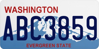 WA license plate ABC3859