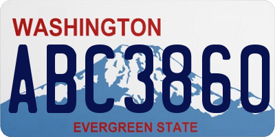 WA license plate ABC3860