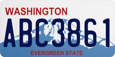 WA license plate ABC3861