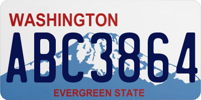 WA license plate ABC3864