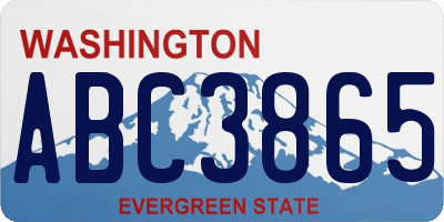 WA license plate ABC3865