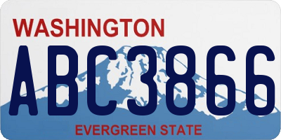 WA license plate ABC3866