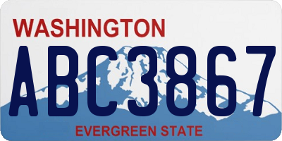 WA license plate ABC3867