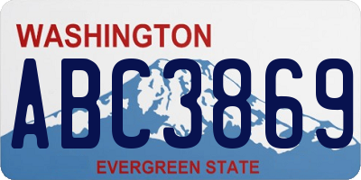 WA license plate ABC3869