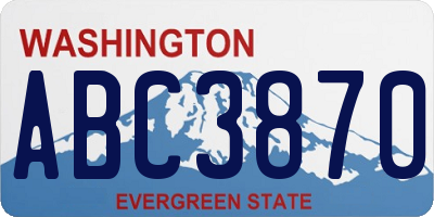 WA license plate ABC3870