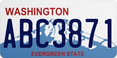 WA license plate ABC3871